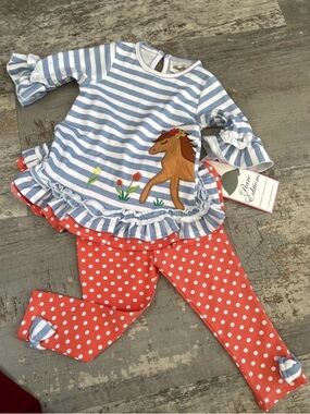 NWT Rare Editions 12 Month Horse Outfit